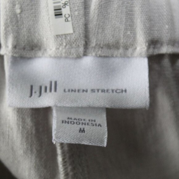 ✨2/$20 J.Jill Stretch Linen Button Hem Ankle Pants Beige Tan Size Medium H12610 - Picture 9 of 12
